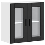 Kitchen Wall Cabinet with Glass Door Porto Black 854148