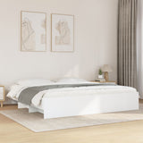 Bed Frame White Engineered wood, Plywood Double Storage 3295625