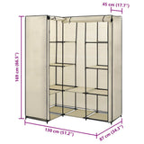 282451 Corner Wardrobe Cream 130x87x169 cm