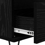 Sideboard Black Oak 40 x 35 x 70 cm Engineered Wood and Iron 881707