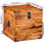 Storage Chest Cubic Rough Mango Wood 241636