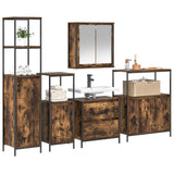 Bathroom Furniture Set with Shelf 5 pcs Brown Engineered wood 3328371