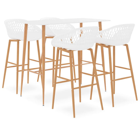 5 Piece Bar Set White 3057435