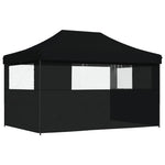 ZNTS Foldable Party Tent Pop-Up with 3 Sidewalls Black 4004974