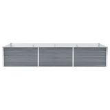 ZNTS Garden Raised Bed Galvanised Steel 240x80x45 cm Grey 44842