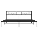 Metal Bed Frame without Mattress with Headboard Black 180x200cm 355271