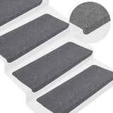 Stair Mats Self-adhesive 15 pcs 65x24.5x3.5 cm Grey 343479