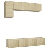 5 Piece TV Cabinet Set Sonoma Oak Engineered Wood 3079008