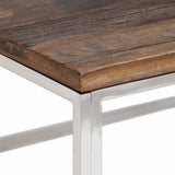 Coffee Table Silver Stainless Steel and Solid Wood Sleeper 349957