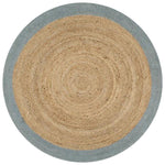 Handmade Rug Jute with Olive Green Border 120 cm 133681