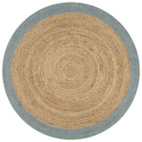 Handmade Rug Jute with Olive Green Border 120 cm 133681