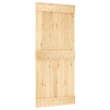 Sliding Door with Hardware Set 90x210 cm Solid Wood Pine 3203233