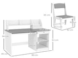 Two-Piece Kids Desk and Chair Set with Storage, for Ages 5-8 Years - Grey T3398P347722