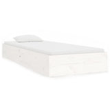 Bed Frame without Mattress White Solid Wood 90x190 cm Single Single 820068