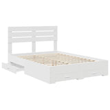 Bed Frame with Headboard White 140 x 190 cm Engineered Wood 3411643