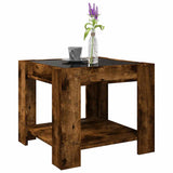 Coffee Table with LED Smoked Oak 53x53x45 cm Engineered Wood 847543