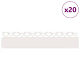 Lawn Edgings 20 pcs White 103 x 0.05 x 22 cm Steel 874832