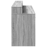 Desk with LED Lights Grey Sonoma 160x55x91 cm Engineered Wood 3309434