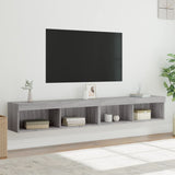 TV Cabinets with LED Lights 2 pcs Grey Sonoma 100x30x30 cm 837166