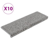 Stair Mats 10 pcs 65x21x4 cm Grey Rectangular Edge 149815