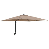 Garden Parasol Taupe 248.5 x 247.5 x 160 cm Polyester and Steel 42003254