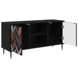 TV Cabinet OMMEN 102 x 33 x 51 cm Black Oak Engineered Wood 8007059