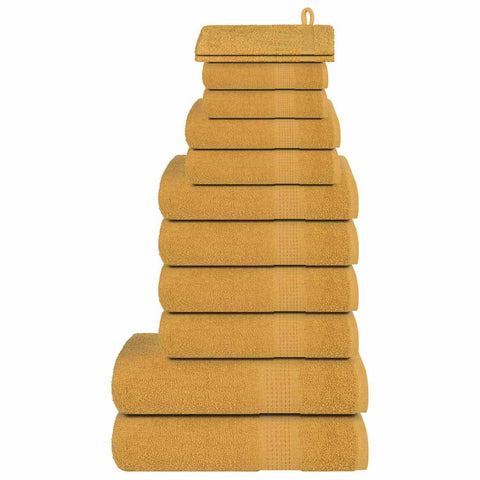 ZNTS 12 Piece Towel Set Gold 360 gsm 100% Cotton 137101