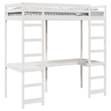 Loft Bed Frame White 80 x 200 cm Solid Pine Wood 3414553