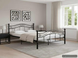Bed Frame without Mattress Black Metal 120x200 cm 324994