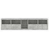 Sideboard with LED Lights Concrete Grey 283x37x67 cm 3209026