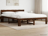 Double Bed Frame with Headboard ROSTOCK Dark Brown 150 x 200 cm 3405461
