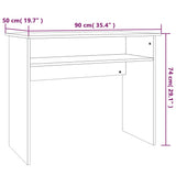 Desk Smoked Oak 90x50x74 cm Engineered Wood 815462