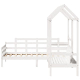 Day Bed and Bench Set with Roof without Mattress White 80x200 cm 3282309