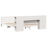 Bed Frame without Mattress White 200x200 cm Solid Wood Pine 3309891