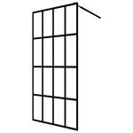 ZNTS Walk-in Shower Wall with Shelf Black 80x195 cm ESG Glass&Aluminium 3185445