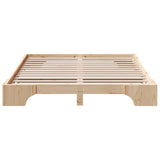 Bed Frame Natural 140 x 200 cm Solid Pine Wood 872860