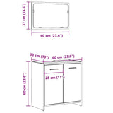 Bathroom Cabinet with Mirror Old Wood Engineered Wood 856042