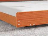 Bed Frame Wax Brown 100 x 200 cm Solid Pine Wood 873420