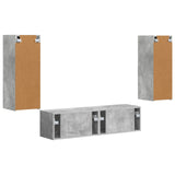 TV Cabinet Set Wall-mounted 2 pcs Concrete Grey Engineered Wood 3408973