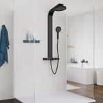 ZNTS SCHÜTTE Overhead Shower Set with Thermostatic Tray SAMOA RAIN Matte Black 446561