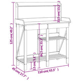 Potting Bench with Shelves Brown Solid Wood Fir 368432