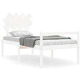Senior Bed without Mattress White 90x200 cm Solid Wood 3195532