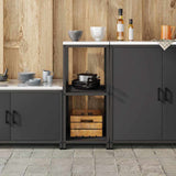 Kitchen Storage HATTEM Black 40 x 50 x 92 cm Steel 874968