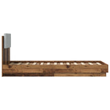 Bed Frame with LED Old Wood 80 x 200 cm Engineered Wood 3429664