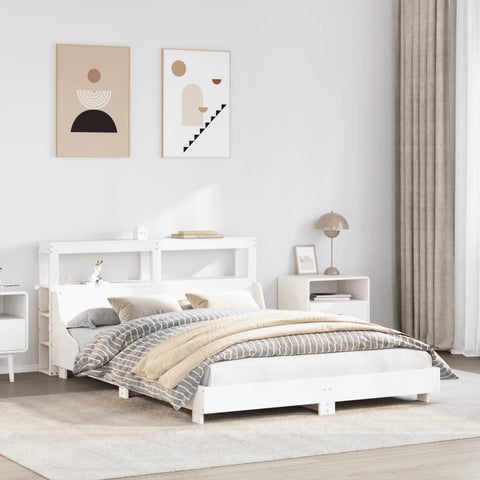 Bed Frame without Mattress White 140x190 cm Solid Wood Pine 3306433