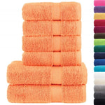 6 Piece Premium Towel Set SOLUND Orange 600 gsm 137563