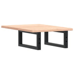 Basin Shelf Wall Mounted Steel and Solid Wood Oak 3302537