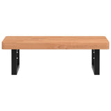 Basin Shelf Wall Mounted Steel and Solid Wood Beech 3302377