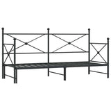 Daybed with Trundle without Mattress Black 80x200 cm Steel 4104673