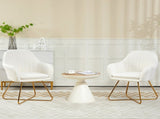 Set of Two Sherpa Fleece Dining Chairs - Cream T3398P340997